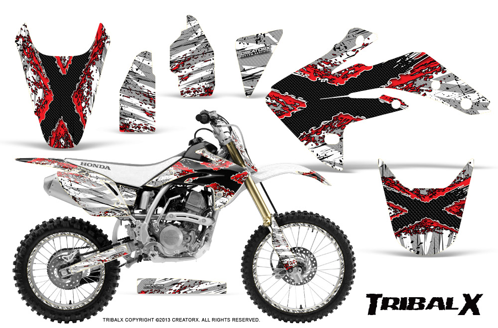 Honda CRF150R 07-10 Graphics Kit TribalX Red White NP Rims